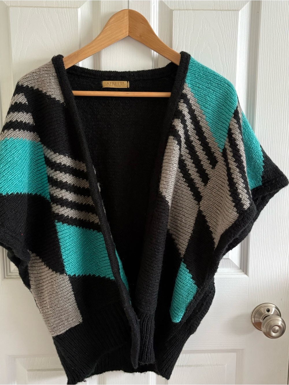 Knit cropped “batwing” cardigan